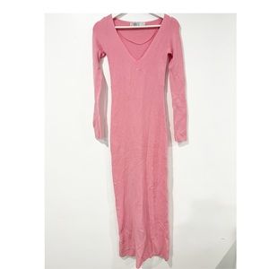 Free People Beach Pink Long Sleeve Sweater Dress